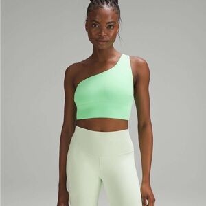 Lululemon Pistachio Green Asymmetric One Shoulder Sports Bra 6